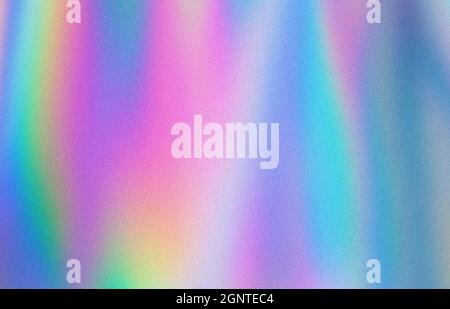 Abstrakter, holographischer Hintergrund mit unscharfem körnigem Verlauf in Pastelltönen Stockfoto