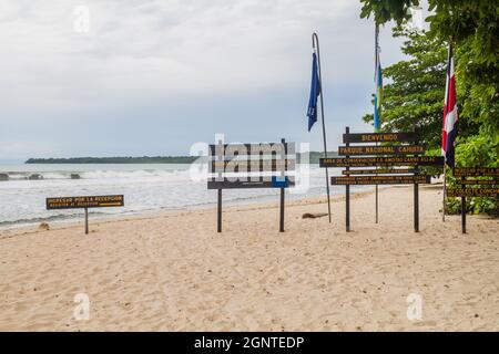 Willkommen im Cahuita Nationalpark, Costa Rica Stockfoto