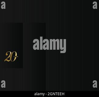Firmenlogo zum Jubiläum, 20 Jahre, zwanzig goldene Zahl, Hochzeitstag, Gedenkdatum Symbol-Set, goldene Jahreskollektion. Geburtstagssymbol, Alter Stock Vektor