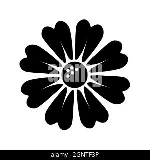 Vektor der Blumenzeichen. Pflanzenlogo, Emblem. Blume Symbol flach Stil isoliert auf weißem Hintergrund. Frühlingssymbol für Design. Stock Vektor