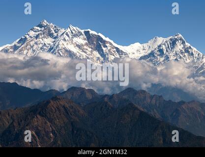 Blick auf Annapurna Himal vom Jaljala Pass - Nepal - Asien Stockfoto