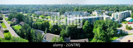 Ein Luftpanorama der University of Western Ontario in London, Kanada Stockfoto