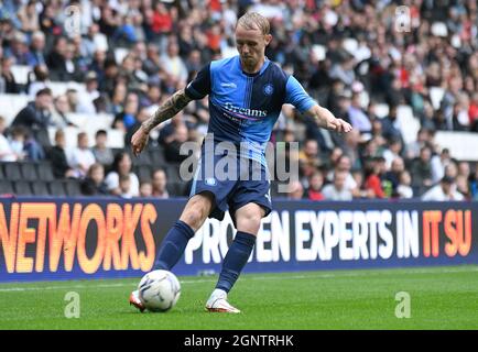 MILTON KEYNES, ENGLAND - 25. SEPTEMBER 2021: Jack Richard Grimmer aus Wycombe, aufgenommen während des 2021/22 SkyBet EFL League One Matchweek 9 Spiels zwischen MK Dons FC und Wycombe Wanderers FC im Stadium MK. Copyright: Cosmin Iftode/Picstaff Stockfoto