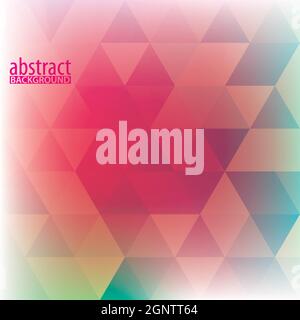 Abstrakter, geometrischer Hintergrund aus Cerise und Grün, der durch Dreiecke strukturiert ist. Vektor Stock Vektor