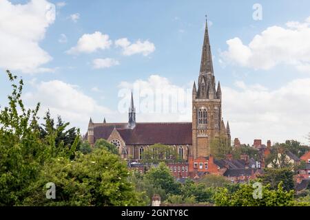 St Matthew’s Church, Kingsley Northampton aus Sicht von Bradlaw Fields Stockfoto