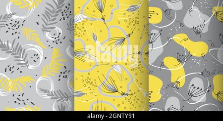 Doodle memphis Nahtloses Muster. Vector Fashion Frühlingsdruck. Abstrakte Bildtextur. Doodle Blume Illustration. Stock Vektor