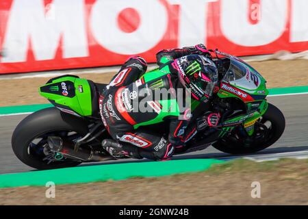 WSBK 2021 Superbike, einige der herausragenden Fahrer der Kategorie im Rennen und an der Startaufstellung Stockfoto