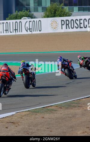 WSBK 2021 Superbike, einige der herausragenden Fahrer der Kategorie auf Rennen Stockfoto