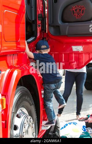 Griffin Gathering, Ipswich 2014 Scania, LKW-Oldtimer Stockfoto