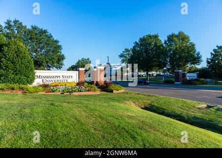 Starkville, MS - 25. September 2021: Die Mississippi State University wurde 1878 gegründet und befindet sich in Starkville, MS Stockfoto