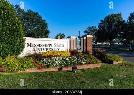 Starkville, MS - 25. September 2021: Die Mississippi State University wurde 1878 gegründet und befindet sich in Starkville, MS Stockfoto