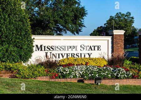 Starkville, MS - 25. September 2021: Die Mississippi State University wurde 1878 gegründet und befindet sich in Starkville, MS Stockfoto