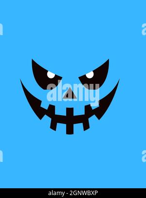 Illustration von Horrornacht, dunkle Seele, halloween, Horrorhaus, Zombie, Skelett, Nachtangriff, Mond, Wolf, auf kommerziellem blauen Hintergrund, Vektorgrafik Stockfoto