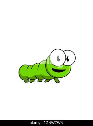 Niedliche Cartoon Insekten Bug fliegen Bug Honig Biene Hummel Libelle Schmetterling Insekten isoliert auf weißem Hintergrund Stockfoto