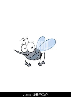 Niedliche Cartoon Insekten Bug fliegen Bug Honig Biene Hummel Libelle Schmetterling Insekten isoliert auf weißem Hintergrund Stockfoto