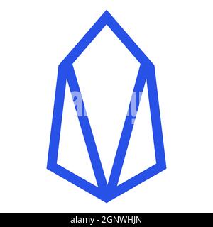 Eosio EOS Token-Symbol des defi-Projekts Kryptowährung Logo, dezentrale Finanzierung Münze Symbol isoliert auf weißem Hintergrund. Vektorgrafik. Stock Vektor