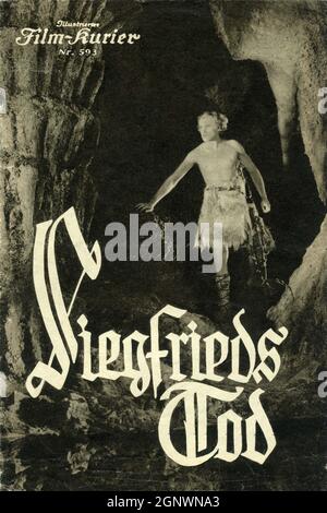 Titelbild des österreichischen Programms von 1933 Neuauflage mit Musik und Erzählkunst von PAUL RICHTER als Siegfried in DIE NIBELUNGEN : SIEGFRIED / SIEGFRIEDS Tod 1924 Regisseur FRITZ LANG Schriftsteller Fritz lang und Thea von Harbou Decla - Bioscop AG / Universum Film (UFA) Stockfoto