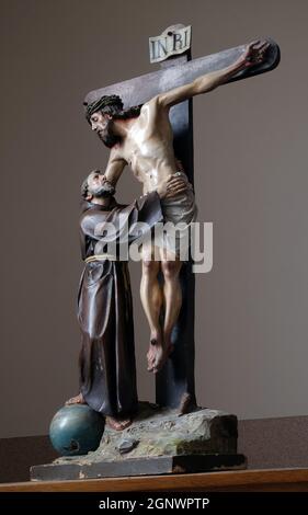 St. Franziskus entfernt Jesus vom Kreuz, Kirche des Hl. Matthäus in Stitar, Kroatien Stockfoto