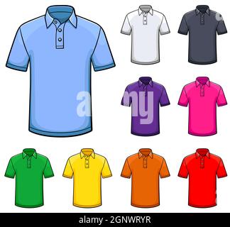 Vector Poloshirt in verschiedenen Farben Stock Vektor
