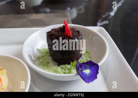 Kleine Portion Schokolade Brownies Stockfoto