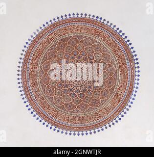 Detail der Decke in Isa Khans Grab. Humayun's Tomb Complex, Delhi, Indien. Stockfoto