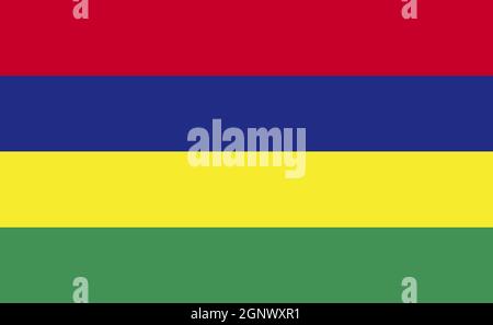 Mauritius Nationalflagge in exakten Proportionen - Vektor-Illustration Stockfoto