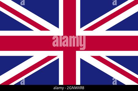 Britische Nationalflagge in exakten Proportionen - Vektorgrafik Stockfoto