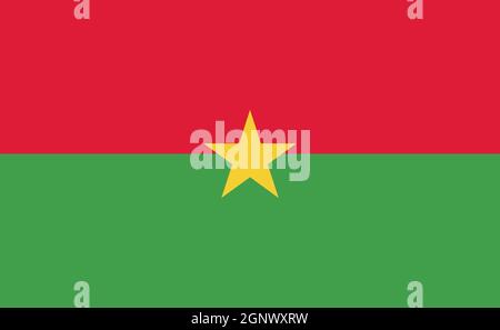 Burkina Faso Nationalflagge in exakten Proportionen - Vektorgrafik Stockfoto