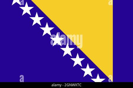Bosnien und Herzegowina Nationalflagge in exakten Proportionen - Vektor Abbildung Stockfoto