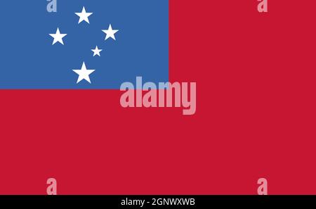 Samoa Nationalflagge in exakten Proportionen - Vektor-Illustration Stockfoto