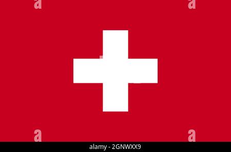 Schweiz Nationalflagge in exakten Proportionen - Vektor-Illustration Stockfoto