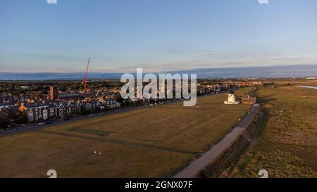 Lytham Sunset Drone Photography Stockfoto