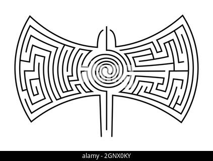 Labyrinth sieht aus wie ein Vogel Stock Vektor