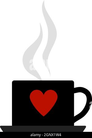 Valentinstag Kaffee-Ikone Stock Vektor