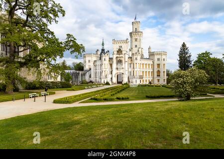 Burg Hluboka nad Vltavou in Südböhmen, Tschechische Republik Stockfoto