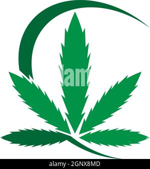 Cannabis Blatt Logo Design Vektor-Vorlage Stock Vektor