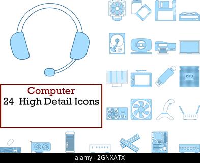 Computersymbole Eingestellt Stock Vektor