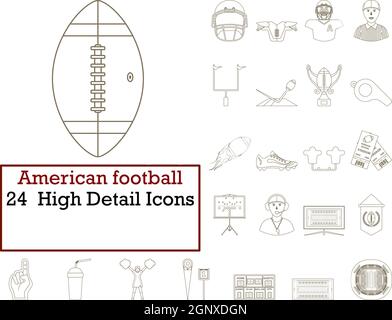 American Football Icon Set Stock Vektor