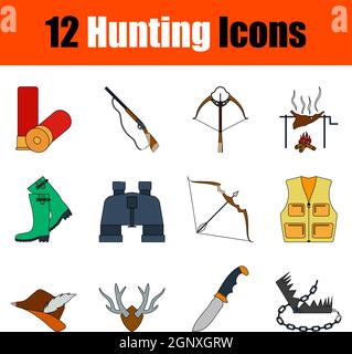 Symbol Für Die Jagd Eingestellt Stock Vektor