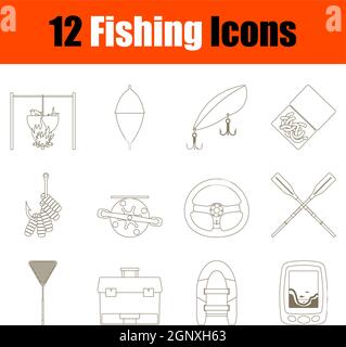 Angeln-Icon-Set Stock Vektor