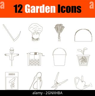 Garten-Icon-Set Stock Vektor