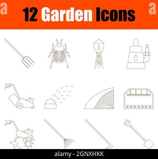 Garten-Icon-Set Stock Vektor