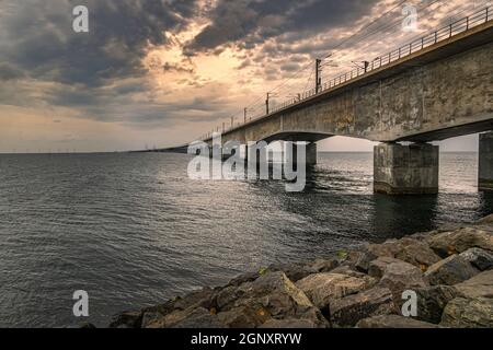 Die Storebæltsbroen-Brücke ist eine Verbindung zwischen den beiden dänischen Inseln Seeland und Fünen. Großer Gürtel, Dänemark, Europa Stockfoto