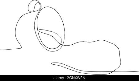 Continuous Line Art oder One Line Drawing von Kaffee Stock Vektor