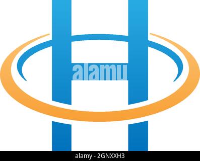 H Buchstabe Kreis Logo, Konzept Buchstabe H + Symbol Kreis illuatration Stock Vektor