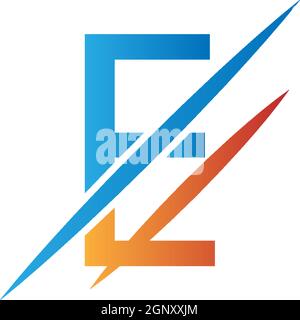 E Letter Slash Logo, Concept Letter E + Icon Slash Illustration Stock Vektor