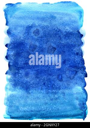 Blauer Aquarellhintergrund. Salzmalerei. Aquarelltextur. Stockfoto