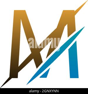 M Letter Slash Logo, Concept Letter M + Icon Slash Illustration Stock Vektor