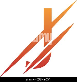 J Letter Slash Logo, Concept Letter J + Icon Slash Illustration Stock Vektor