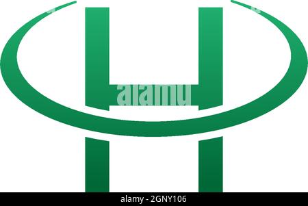 H Buchstabe Kreis Logo, Konzept Buchstabe H + Symbol Kreis illuatration Stock Vektor